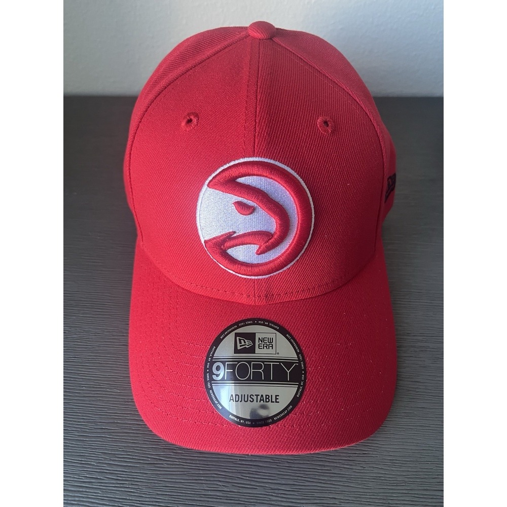 Atlanta Hawks New Era 9Forty The League Adjustable Strap Red White NWT